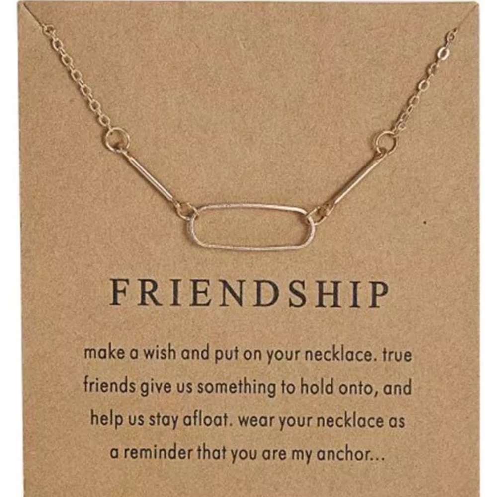 Friendship Pendant Gold Tone Chain Necklace